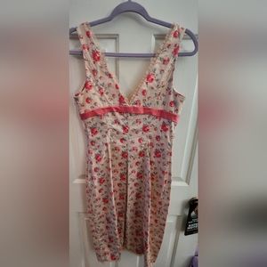 Vintage Betsey Johnson pink floral wiggle dress! Beautiful! Sz 6/8